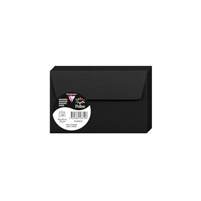 Clairefontaine 5831C Packung mit 20 Umschläge Pollen selbstklebend, Format 9x14cm, 120g, Schwarz, ideal für Ihre Einladungen und Korrespondenz, 1 Pack Clairefontaine 5831C Packung mit 20 Umschläge Pollen selbstklebend, Format 9x14cm, 120g, Schwarz, ideal für Ihre Einladungen und Korrespondenz, 1 Pack