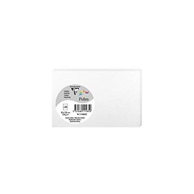 Clairefontaine 11485C Packung mit 25 Karten Pollen, 8,2x12,8cm, 210g, ideal für Einladungen und Korrespondenz, Weiß Perlmutt, 1 Pack Clairefontaine 11485C Packung mit 25 Karten Pollen, 8,2x12,8cm, 210g, ideal für Einladungen und Korrespondenz, Weiß Perlmutt, 1 Pack