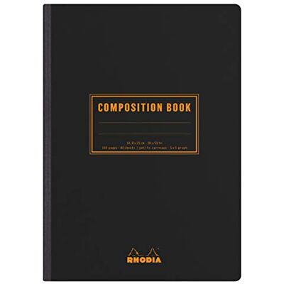 Rhodia 119209C Heft Composition Book A5 80 Blatt kariert Schwarz Rhodia 119209C Heft Composition Book A5 80 Blatt kariert Schwarz