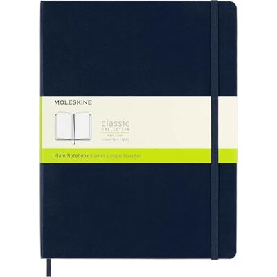 Moleskine Classic Notebook, Notizbuch Mit Blanko Seiten, Hardcover Mit Gummiband, Farbe Saphirblau, XL 19 x 25 cm, 192 Seiten Moleskine Classic Notebook, Notizbuch Mit Blanko Seiten, Hardcover Mit Gummiband, Farbe Saphirblau, XL 19 x 25 cm, 192 Seiten