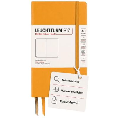 LEUCHTTURM1917 365625 Notizbuch Pocket (A6), Hardcover, 187 nummerierte Seiten, Rising Sun, Blanko LEUCHTTURM1917 365625 Notizbuch Pocket (A6), Hardcover, 187 nummerierte Seiten, Rising Sun, Blanko