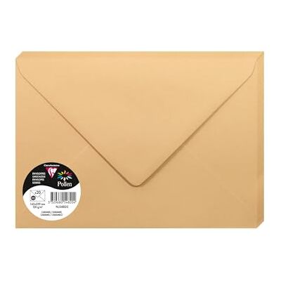 Clairefontaine 5482C Packung mit 20 Umschläge Pollen, Format C5 16,2x22,9cm, 120g, ideal für Ihre Einladungen und Korrespondenz, Karamelbraun, 1 Pack Clairefontaine 5482C Packung mit 20 Umschläge Pollen, Format C5 16,2x22,9cm, 120g, ideal für Ihre Einladungen und Korrespondenz, Karamelbraun, 1 Pack