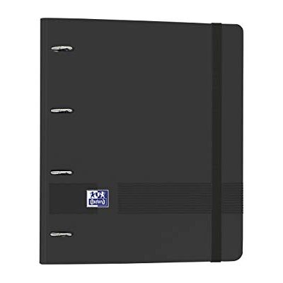Oxford , Live & Go Ordner mit 4 Ringen, Polyfoam mit Nachfüllung und Gummiband, A4+, mit Nachfüllpackung, 100 Blatt, 5 farbige Streifen und 5 x 5 kariert, Schwarz Oxford , Live & Go Ordner mit 4 Ringen, Polyfoam mit Nachfüllung und Gummiband, A4+, mit Nachfüllpackung, 100 Blatt, 5 farbige Streifen und 5 x 5 kariert, Schwarz