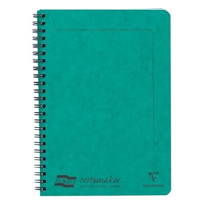 Clairefontaine 4853Z Heft Europa Notemaker mit Spiralbindung 60 Blatt mikroperforiert 14,8x21 cm 90g liniert, 1 Stück, Grün Clairefontaine 4853Z Heft Europa Notemaker mit Spiralbindung 60 Blatt mikroperforiert 14,8x21 cm 90g liniert, 1 Stück, Grün