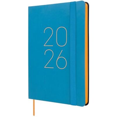 Finocam Kalender 2026, Wochenansicht, Queransicht, Januar Dezember (12 Monate), Jahresplaner 2026, mit Gummizug und Punktband, weicher Einband Flexi glatt, Blau, Spanisch Finocam Kalender 2026, Wochenansicht, Queransicht, Januar Dezember (12 Monate), Jahresplaner 2026, mit Gummizug und Punktband, weicher Einband Flexi glatt, Blau, Spanisch