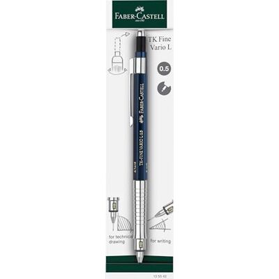 Faber-Castell Druckbleistift TK-FINE VARIO L 0,5 mm Indigo Minenbleistift mit Soft-/Hard-Mechanik für Schreiben und Zeichnen sowie integriertem Radierer Faber-Castell Druckbleistift TK-FINE VARIO L 0,5 mm Indigo Minenbleistift mit Soft-/Hard-Mechanik für Schreiben und Zeichnen sowie integriertem Radierer