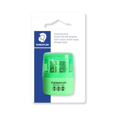 Staedtler 512 60 F Doppelspitzdose – Klappdeckel, bis 11 mm Ø Spitzer für Standard- & dicke Stifte – verhindert Austreten von Abfällen – Art.-Nr. 51260F50BK Staedtler 512 60 F Doppelspitzdose – Klappdeckel, bis 11 mm Ø Spitzer für Standard- & dicke Stifte – verhindert Austreten von Abfällen – Art.-Nr. 51260F50BK