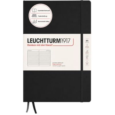 LEUCHTTURM1917 366185 Notizbuch Composition (B5), Hardcover, 219 nummerierte Seiten, Schwarz, Liniert LEUCHTTURM1917 366185 Notizbuch Composition (B5), Hardcover, 219 nummerierte Seiten, Schwarz, Liniert