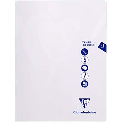 Clairefontaine 303380C Zeichenheft Mimesys DIN A4+, 24x32 cm, 24 Blatt 125g, blanko, Einband aus Polypropylen, Farblos, 1 Stück Clairefontaine 303380C Zeichenheft Mimesys DIN A4+, 24x32 cm, 24 Blatt 125g, blanko, Einband aus Polypropylen, Farblos, 1 Stück