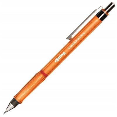rOtring Visuclick-Druckbleistift 0,7 mm 2B-Mine attraktiver orangefarbener Schaft 12 Stück rOtring Visuclick-Druckbleistift 0,7 mm 2B-Mine attraktiver orangefarbener Schaft 12 Stück