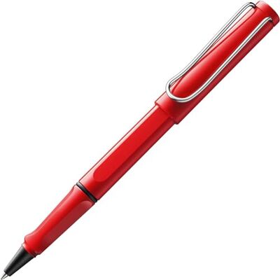 Lamy safari red Tintenroller in Strichbreite M Tintenroller mit ergonomischem Griff Gehäuse aus robustem ASA-Kunststoff – mit Tintenrollermine M 63 in blau Lamy safari red Tintenroller in Strichbreite M Tintenroller mit ergonomischem Griff Gehäuse aus robustem ASA-Kunststoff – mit Tintenrollermine M 63 in blau