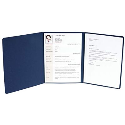 Exacompta 49707B Bewerbungsmappe EXCELLENCE in Leinenoptik. Aus extra starkem Colorspan-Karton vertikale Prägung 3-teilig mit 2 Klemmschienen für DIN A4 dunkelblau Exacompta 49707B Bewerbungsmappe EXCELLENCE in Leinenoptik. Aus extra starkem Colorspan-Karton vertikale Prägung 3-teilig mit 2 Klemmschienen für DIN A4 dunkelblau