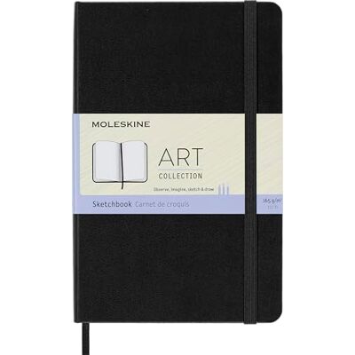 Moleskine Art Skizzenbuch, Zeichenalbum mit Hardcover und Gummiband, Geeignet für Bleistifte, Pastelle, Füller und Marker, Schwarz, Medium 11,5 x 18 cm, 88 Seiten Moleskine Art Skizzenbuch, Zeichenalbum mit Hardcover und Gummiband, Geeignet für Bleistifte, Pastelle, Füller und Marker, Schwarz, Medium 11,5 x 18 cm, 88 Seiten