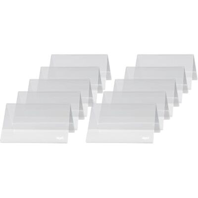 Sigel Tischaufsteller Dachform Namensschild 10 x 6 cm 10er Pack TA136, Beidseitig nutzbar inklusive 10 Einsteckkarten Sigel Tischaufsteller Dachform Namensschild 10 x 6 cm 10er Pack TA136, Beidseitig nutzbar inklusive 10 Einsteckkarten