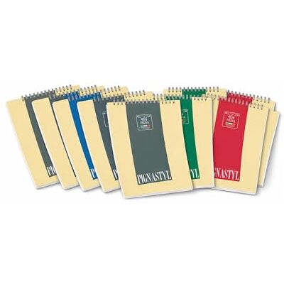 Pigna , STYL Spiralbindung, Format 15x21, Papier gsm 80, Blätter 60, innen 5M, quadratisch 5 mm, 10 Stück. Pigna , STYL Spiralbindung, Format 15x21, Papier gsm 80, Blätter 60, innen 5M, quadratisch 5 mm, 10 Stück.