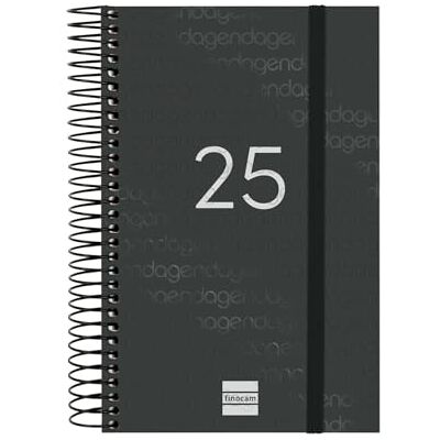 Finocam Kalender 2025, Spiralbindung, 1 Tag pro Seite, Januar 2025 Dezember 2025, 12 Monate, Schwarz, Katalanisch Finocam Kalender 2025, Spiralbindung, 1 Tag pro Seite, Januar 2025 Dezember 2025, 12 Monate, Schwarz, Katalanisch