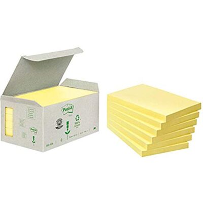 Post-it Recycling-Notes, 6 Blöcke (600 Blatt), 127 mm x 76 mm, Gelb Selbstklebende Notizzettel aus Recyclingpapier für Erinnerungen, Listen und Planung; Haften und Lassen Sich Sauber Entfernen Post-it Recycling-Notes, 6 Blöcke (600 Blatt), 127 mm x 76 mm, Gelb Selbstklebende Notizzettel aus Recyclingpapier für Erinnerungen, Listen und Planung; Haften und Lassen Sich Sauber Entfernen