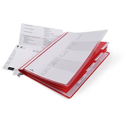 Durable Personalhefter A4, 5 Unterteilungen, mit Hängeschiene, rot, 255403 Personalakte mit Heftmechaniken, Innentasche, Sichtfenster, für Hängeregistratur, inkl. Deckblatt & Taben, Made in Poland Durable Personalhefter A4, 5 Unterteilungen, mit Hängeschiene, rot, 255403 Personalakte mit Heftmechaniken, Innentasche, Sichtfenster, für Hängeregistratur, inkl. Deckblatt & Taben, Made in Poland