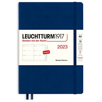LEUCHTTURM1917 365949 Wochenkalender Medium (A5) 2023, 12 Monate, Marine, Englisch LEUCHTTURM1917 365949 Wochenkalender Medium (A5) 2023, 12 Monate, Marine, Englisch