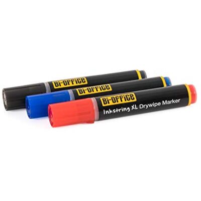 Bi-Office Inkstring XL Whiteboard Marker mit Geltinte und 3 mm Runder Spitze 3er-Pack sortiert, rot, Blau und Schwarz Bi-Office Inkstring XL Whiteboard Marker mit Geltinte und 3 mm Runder Spitze 3er-Pack sortiert, rot, Blau und Schwarz