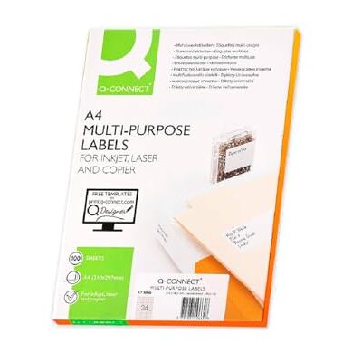 Q-Connect Etiketten Selbstklebend / 70 x 35 mm / 100 Blatt A4 / Weiß/Adressaufkleber Bedruckbar Adressetiketten Aufkleber Universal Klebeetiketten Haushaltsetiketten/ 2400 Etiketten Q-Connect Etiketten Selbstklebend / 70 x 35 mm / 100 Blatt A4 / Weiß/Adressaufkleber Bedruckbar Adressetiketten Aufkleber Universal Klebeetiketten Haushaltsetiketten/ 2400 Etiketten