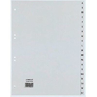 Rexel A-Z Index Dividers made of Polypropylene for A4 226 x 297 mm, 20 Sheets, Pack of 1, Grey Rexel A-Z Index Dividers made of Polypropylene for A4 226 x 297 mm, 20 Sheets, Pack of 1, Grey