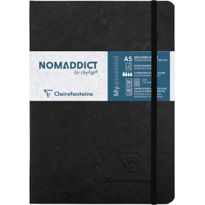 Clairefontaine 793421C Notizbuch AgeBag My Essentials, DIN A5, 14,8 x 21 cm, 96 Blatt, kariert, nummeriert, 90g, 1 Stück, schwarz Clairefontaine 793421C Notizbuch AgeBag My Essentials, DIN A5, 14,8 x 21 cm, 96 Blatt, kariert, nummeriert, 90g, 1 Stück, schwarz