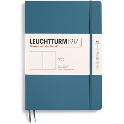 LEUCHTTURM1917 365636 Notizbuch Composition (B5), Softcover, 123 nummerierte Seiten, Stone Blue, Blanko LEUCHTTURM1917 365636 Notizbuch Composition (B5), Softcover, 123 nummerierte Seiten, Stone Blue, Blanko