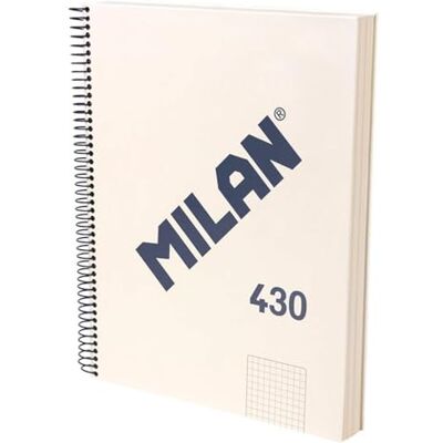 MILAN ® Notizbuch A4, Hardcover, kariertes Papier (5 x 5 mm), 120 Blatt, 95 g/m², Gummi-Kollektion 430, beige MILAN ® Notizbuch A4, Hardcover, kariertes Papier (5 x 5 mm), 120 Blatt, 95 g/m², Gummi-Kollektion 430, beige