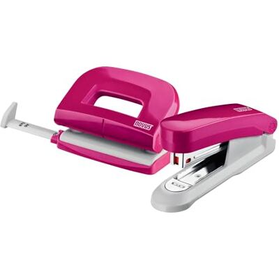 Novus Locher-Tacker-Set E 15 & E 210, inkl. 1.000 Heftklammern, Pink Rosa Hefter 15 Blatt Heftleistung, Locher 10 Blatt Lochleistung, No. 10 Klammern, Schreitisch Set für Büro, Heimbüro und Schule Novus Locher-Tacker-Set E 15 & E 210, inkl. 1.000 Heftklammern, Pink Rosa Hefter 15 Blatt Heftleistung, Locher 10 Blatt Lochleistung, No. 10 Klammern, Schreitisch Set für Büro, Heimbüro und Schule