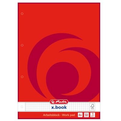 Herlitz 215434 Arbeitsblock x.book DIN A4, 50 Blatt, kariert Herlitz 215434 Arbeitsblock x.book DIN A4, 50 Blatt, kariert