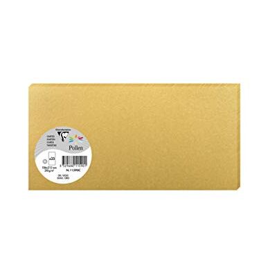 Clairefontaine 11590C Packung mit 25 Karten Pollen in Format DL, 210g 106 x 213mm, Gold Clairefontaine 11590C Packung mit 25 Karten Pollen in Format DL, 210g 106 x 213mm, Gold