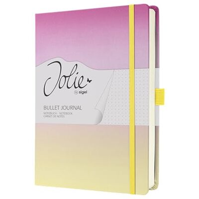 Sigel Notizbuch A5+ Bullet Journal Jolie dotted Pink 200 Seiten JB101, Hardcover mit Stoffbezug, vegan, dickes nachhaltiges 120 g Papier, Design Gradient Icecream Sigel Notizbuch A5+ Bullet Journal Jolie dotted Pink 200 Seiten JB101, Hardcover mit Stoffbezug, vegan, dickes nachhaltiges 120 g Papier, Design Gradient Icecream