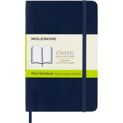 Moleskine Klassisches Notizbuch, Notizbuch mit Weißen Seiten, Weiche Abdeckung und Elastischer Verschluss, Saphirblaue Farbe, Taschenformat 9 x 14 cm, 192 Seiten Moleskine Klassisches Notizbuch, Notizbuch mit Weißen Seiten, Weiche Abdeckung und Elastischer Verschluss, Saphirblaue Farbe, Taschenformat 9 x 14 cm, 192 Seiten