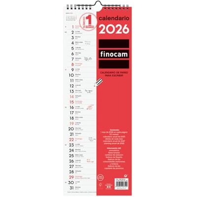 Finocam Wandkalender 2026 Monatsansicht Januar Dezember 2026 (12 Monate) Kalender 2026 zum Notieren Neutraler Monatsplaner Spanisch Finocam Wandkalender 2026 Monatsansicht Januar Dezember 2026 (12 Monate) Kalender 2026 zum Notieren Neutraler Monatsplaner Spanisch