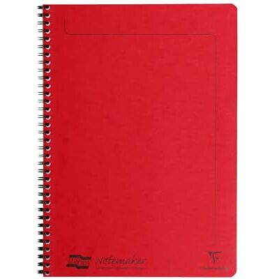 Clairefontaine 4868Z Notizheft mit Spiralbindung Europa Notemakers 60 Blatt mikroperforiert 21x29,7 cm 90g liniert, 1 Stück, Rot Clairefontaine 4868Z Notizheft mit Spiralbindung Europa Notemakers 60 Blatt mikroperforiert 21x29,7 cm 90g liniert, 1 Stück, Rot