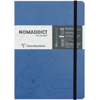 Clairefontaine 793434C Notizbuch AgeBag My Essentials, DIN A5, 14,8 x 21 cm, 96 Blatt, dot, nummeriert, 90g, 1 Stück Blau Clairefontaine 793434C Notizbuch AgeBag My Essentials, DIN A5, 14,8 x 21 cm, 96 Blatt, dot, nummeriert, 90g, 1 Stück Blau