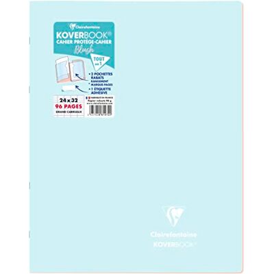 Clairefontaine 981472C Heft Koverbook BLUSH geheftet Umschlag aus PP zweifarbig blickdicht 24x32cm 48 Blatt, französische Lineatur Blau/Korallenrot, 1 Stück Clairefontaine 981472C Heft Koverbook BLUSH geheftet Umschlag aus PP zweifarbig blickdicht 24x32cm 48 Blatt, französische Lineatur Blau/Korallenrot, 1 Stück