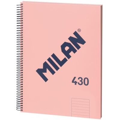 MILAN ® Notizbuch mit Spiralbindung, liniert, 80 Blatt A4, Serie 1918, rosa MILAN ® Notizbuch mit Spiralbindung, liniert, 80 Blatt A4, Serie 1918, rosa