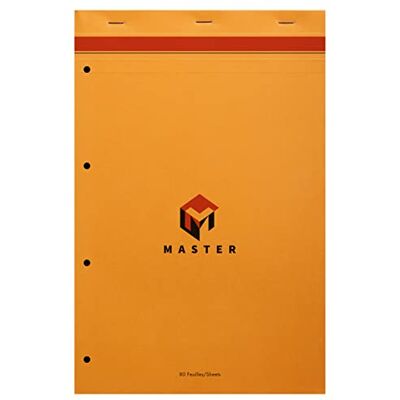 Calligraphe Clairefontaine 10774C Schreibblock/Notizblock Master, kopfseitig geheftet, 4-fach gelocht, A4+ 21x31,8 cm, 40 Blatt, kariert, 80g, ideal für Meetings und Schnellnotizen, Orange, 1 Stück Calligraphe Clairefontaine 10774C Schreibblock/Notizblock Master, kopfseitig geheftet, 4-fach gelocht, A4+ 21x31,8 cm, 40 Blatt, kariert, 80g, ideal für Meetings und Schnellnotizen, Orange, 1 Stück