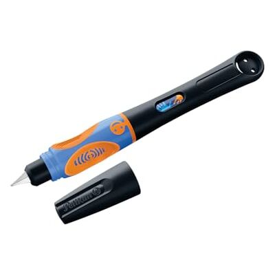 Pelikan griffix Füller Linkshänder Neon Black – ergonomischer Schreiblernfüller für Kinder, Schulfüller mit Edelstahlfeder & Patrone, 1 Stück in Faltschachtel Pelikan griffix Füller Linkshänder Neon Black – ergonomischer Schreiblernfüller für Kinder, Schulfüller mit Edelstahlfeder & Patrone, 1 Stück in Faltschachtel