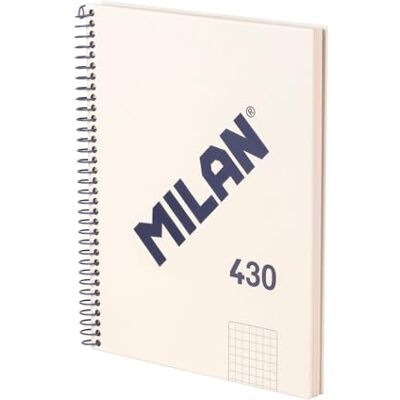 MILAN ® Notizbuch A5, Hardcover, kariert 5 x 5 mm, 80 Blatt, 95 g/m², Kollektion 430, beige MILAN ® Notizbuch A5, Hardcover, kariert 5 x 5 mm, 80 Blatt, 95 g/m², Kollektion 430, beige