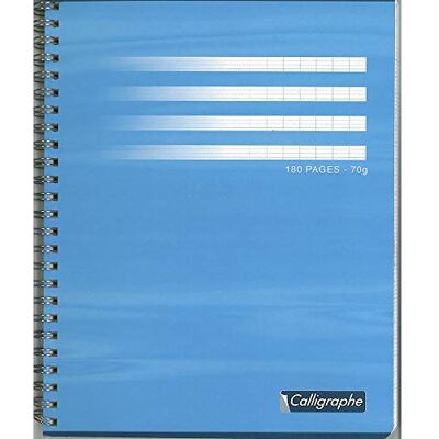 Clairefontaine Calligraphe 403C Spiralheft / Schulheft Calligraphe mit Doppelspirale 17x22 cm, 900 Blatt, französische Lineatur, 70g, farbig sortiert, 1 Stück Clairefontaine Calligraphe 403C Spiralheft / Schulheft Calligraphe mit Doppelspirale 17x22 cm, 900 Blatt, französische Lineatur, 70g, farbig sortiert, 1 Stück
