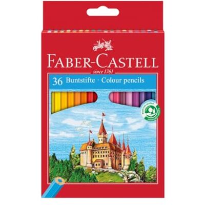 Faber-Castell Buntstifte Set Castle 36-teilig Brillante Farben, hexagonale Form und bruchgeschützte Mine für Kinder und Erwachsene Faber-Castell Buntstifte Set Castle 36-teilig Brillante Farben, hexagonale Form und bruchgeschützte Mine für Kinder und Erwachsene