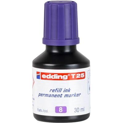 edding T 25 Nachfülltinte Permanent Marker violett 30 ml mit Tropfenspendersystem, zum schnellen Nachfüllen fast aller Permanent Marker edding T 25 Nachfülltinte Permanent Marker violett 30 ml mit Tropfenspendersystem, zum schnellen Nachfüllen fast aller Permanent Marker
