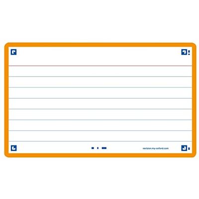 Oxford FLASH 2.0 Karteikarten A7, Lernkarten, 75x125mm, liniert, orange, 80 Blatt Oxford FLASH 2.0 Karteikarten A7, Lernkarten, 75x125mm, liniert, orange, 80 Blatt