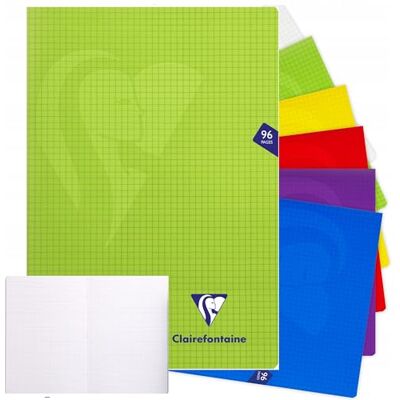 Clairefontaine 303162C Schulheft / Heft Mimesys, geheftet, DIN A4 21x29,7 cm, 48 Blatt 90g, kariert, Einband aus PP, farbig sortiert, 1 Stück Clairefontaine 303162C Schulheft / Heft Mimesys, geheftet, DIN A4 21x29,7 cm, 48 Blatt 90g, kariert, Einband aus PP, farbig sortiert, 1 Stück
