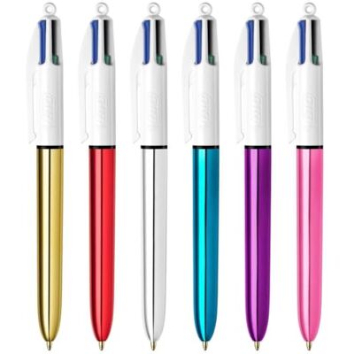 BIC 4 Farben Kugelschreiber Set 4 Colours Shine, in verschiedenen Farben, 12er Pack, Ideal für das Büro, das Home Office oder die Schule BIC 4 Farben Kugelschreiber Set 4 Colours Shine, in verschiedenen Farben, 12er Pack, Ideal für das Büro, das Home Office oder die Schule