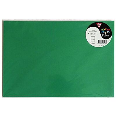 Clairefontaine 26123C Packung mit 5 Bögen Briefpapier Pollen DIN A4 21x29,7 cm, 120g, ideal für Ihre Einladungen und Korrespondenz, Premium glattes Papier, Tannenbaumgrün, 1 Pack Clairefontaine 26123C Packung mit 5 Bögen Briefpapier Pollen DIN A4 21x29,7 cm, 120g, ideal für Ihre Einladungen und Korrespondenz, Premium glattes Papier, Tannenbaumgrün, 1 Pack