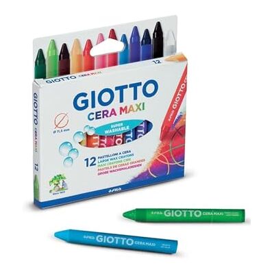 GIOTTO 949302 Bunte Wachsmalstifte Maxi-Grösse, 12 Stück GIOTTO 949302 Bunte Wachsmalstifte Maxi-Grösse, 12 Stück